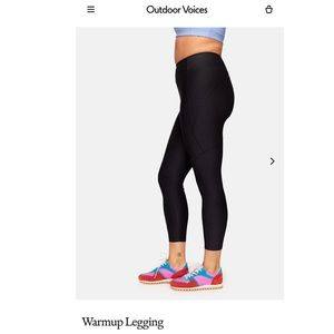 Outdoor voices 3/4 warmup legging, black